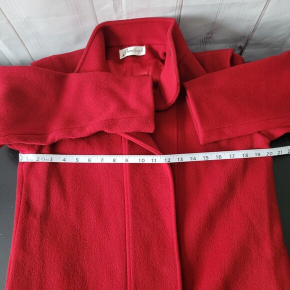 Vintage Bromleigh 100% Wool Red w/ red lining Union Made USA Women’s M Long Coat - Picture 7 of 8